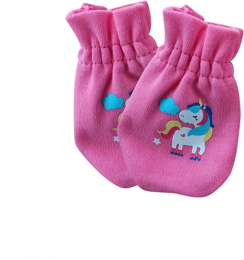 MAMIMAKA Baby Hat and Mittens Set Newborn Baby Hats Caps for Baby Boys Girls 0-6 Months 100% Cotton - Image 3